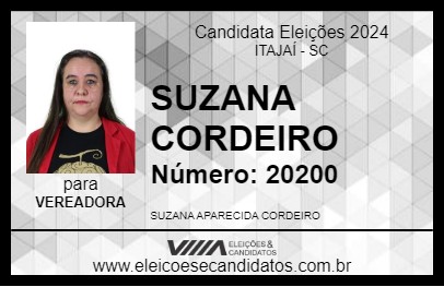 Candidato SUZANA CORDEIRO  2024 - ITAJAÍ - Eleições