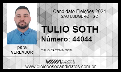 Candidato TULIO SOTH 2024 - SÃO LUDGERO - Eleições