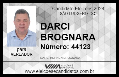 Candidato DARCI BROGNARA  2024 - SÃO LUDGERO - Eleições