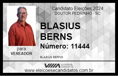 Candidato BLASIUS BERNS 2024 - DOUTOR PEDRINHO - Eleições