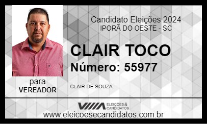 Candidato CLAIR TOCO 2024 - IPORÃ DO OESTE - Eleições