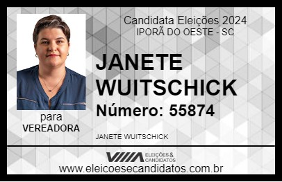 Candidato JANETE WUITSCHICK 2024 - IPORÃ DO OESTE - Eleições