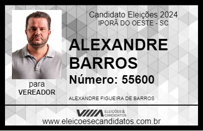 Candidato ALEXANDRE BARROS 2024 - IPORÃ DO OESTE - Eleições