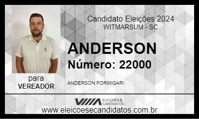 Candidato ANDERSON 2024 - WITMARSUM - Eleições