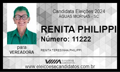 Candidato RENITA PHILIPPI 2024 - ÁGUAS MORNAS - Eleições