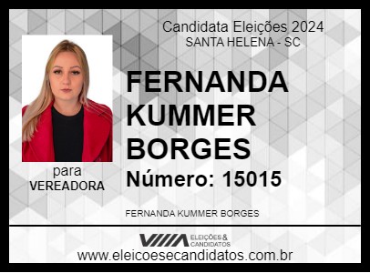 Candidato FERNANDA KUMMER BORGES 2024 - SANTA HELENA - Eleições