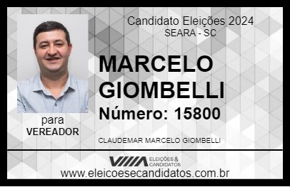 Candidato MARCELO GIOMBELLI 2024 - SEARA - Eleições