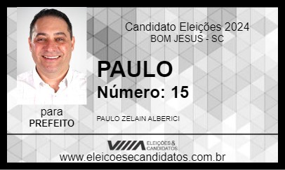 Candidato PAULO ALBERICI 2024 - BOM JESUS - Eleições