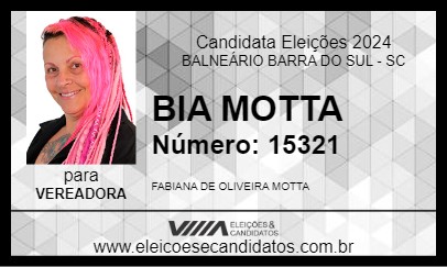 Candidato BIA MOTTA 2024 - BALNEÁRIO BARRA DO SUL - Eleições