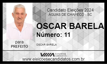 Candidato OSCAR BARELA 2024 - ÁGUAS DE CHAPECÓ - Eleições