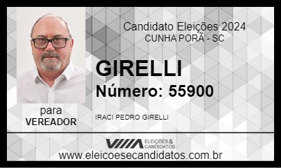 Candidato GIRELLI 2024 - CUNHA PORÃ - Eleições