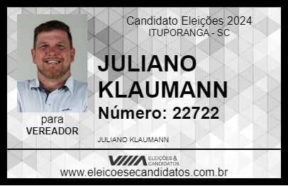 Candidato JULIANO KLAUMANN 2024 - ITUPORANGA - Eleições