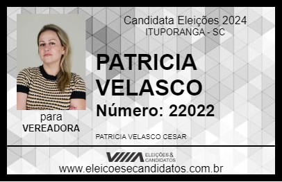 Candidato PATRICIA VELASCO 2024 - ITUPORANGA - Eleições