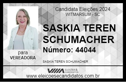 Candidato SASKIA TEREN SCHUMACHER 2024 - WITMARSUM - Eleições