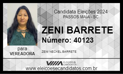 Candidato ZENI BARRETE 2024 - PASSOS MAIA - Eleições