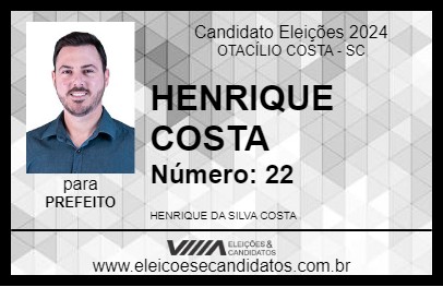 Candidato HENRIQUE COSTA 2024 - OTACÍLIO COSTA - Eleições