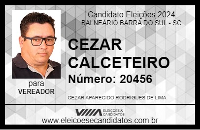 Candidato CEZAR CALCETEIRO 2024 - BALNEÁRIO BARRA DO SUL - Eleições