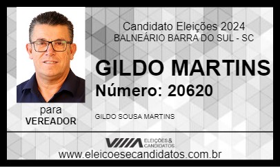 Candidato GILDO MARTINS 2024 - BALNEÁRIO BARRA DO SUL - Eleições