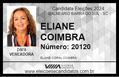 Candidato ELIANE COIMBRA 2024 - BALNEÁRIO BARRA DO SUL - Eleições