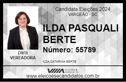 Candidato ILDA PASQUALI BERTE 2024 - VARGEÃO - Eleições