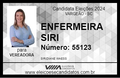 Candidato ENFERMEIRA SIRI 2024 - VARGEÃO - Eleições