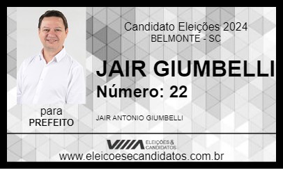 Candidato JAIR GIUMBELLI 2024 - BELMONTE - Eleições