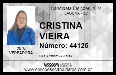 Candidato CRISTINA VIEIRA 2024 - LAGUNA - Eleições