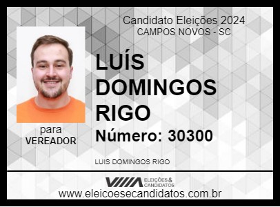 Candidato LUÍS DOMINGOS RIGO 2024 - CAMPOS NOVOS - Eleições