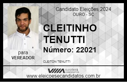 Candidato CLEITINHO TENUTTI 2024 - OURO - Eleições