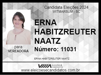 Candidato ERNA HABITZREUTER NAATZ 2024 - WITMARSUM - Eleições