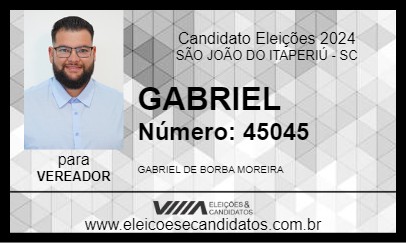 Candidato GABRIEL 2024 - SÃO JOÃO DO ITAPERIÚ - Eleições