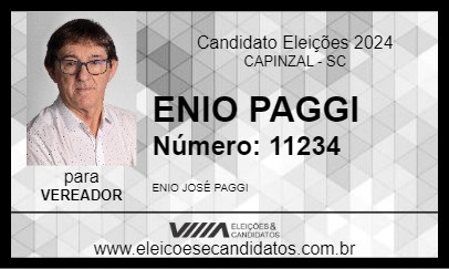 Candidato ENIO PAGGI 2024 - CAPINZAL - Eleições