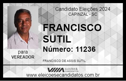 Candidato FRANCISCO SUTIL 2024 - CAPINZAL - Eleições