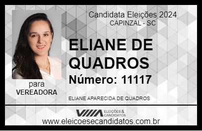 Candidato ELIANE DE QUADROS 2024 - CAPINZAL - Eleições