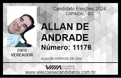 Candidato ALLAN ANDRADE 2024 - CAPINZAL - Eleições