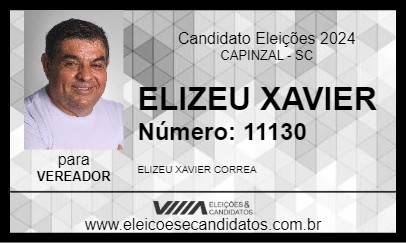 Candidato ELIZEU XAVIER 2024 - CAPINZAL - Eleições