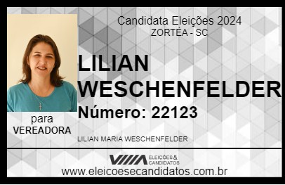 Candidato LILIAN WESCHENFELDER 2024 - ZORTÉA - Eleições