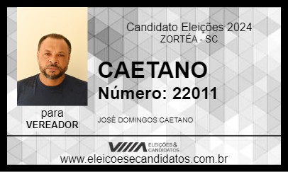 Candidato CAETANO 2024 - ZORTÉA - Eleições