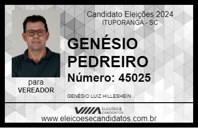 Candidato GENÉSIO PEDREIRO 2024 - ITUPORANGA - Eleições