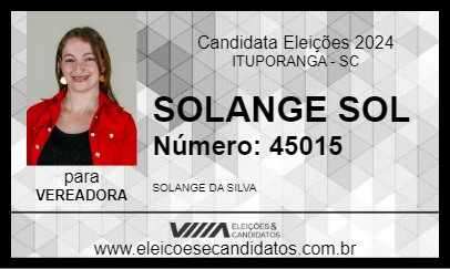 Candidato SOLANGE SOL 2024 - ITUPORANGA - Eleições