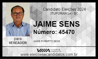 Candidato JAIME SENS 2024 - ITUPORANGA - Eleições