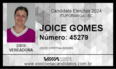 Candidato JOICE GOMES 2024 - ITUPORANGA - Eleições