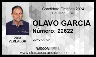 Candidato OLAVO GARCIA 2024 - CAPINZAL - Eleições