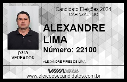 Candidato ALEXANDRE LIMA 2024 - CAPINZAL - Eleições