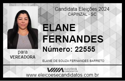 Candidato ELANE FERNANDES 2024 - CAPINZAL - Eleições