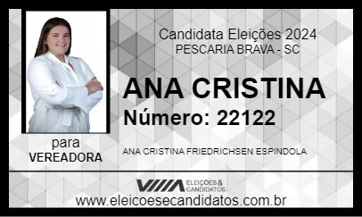 Candidato ANA CRISTINA 2024 - PESCARIA BRAVA - Eleições