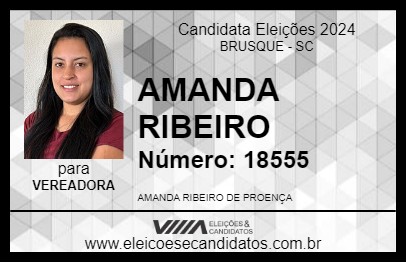 Candidato AMANDA RIBEIRO 2024 - BRUSQUE - Eleições