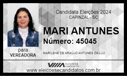 Candidato MARI ANTUNES 2024 - CAPINZAL - Eleições