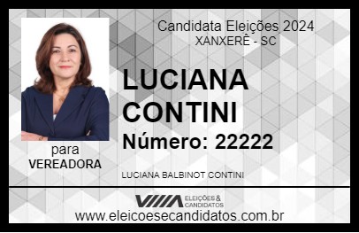 Candidato LUCIANA CONTINI 2024 - XANXERÊ - Eleições