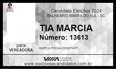 Candidato TIA MARCIA 2024 - BALNEÁRIO BARRA DO SUL - Eleições